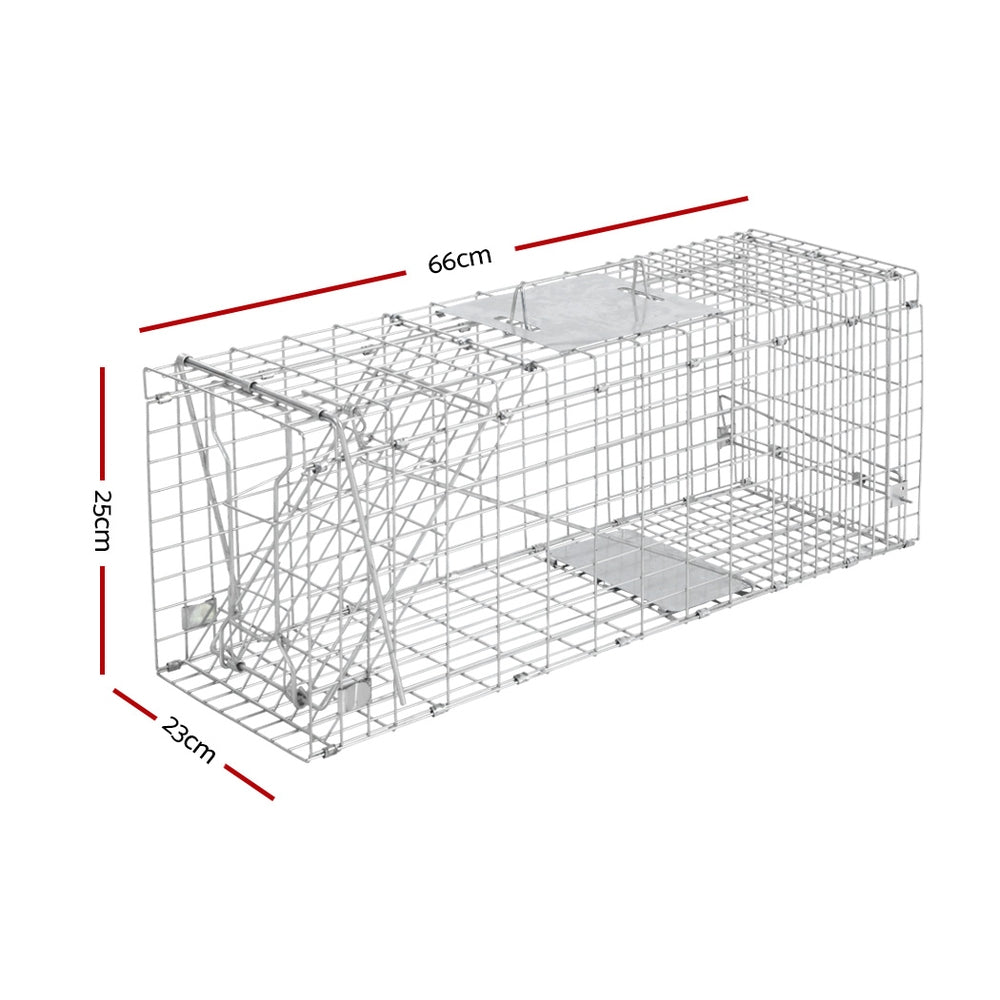 NNEDSZ Set of 2 Trap Cage 66 x 23 x 25cm  - Silver