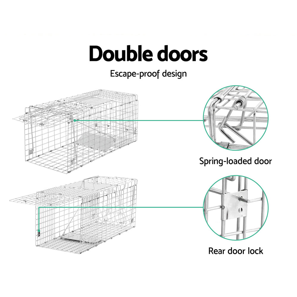 NNEDSZ Set of 2 Trap Cage 66 x 23 x 25cm  - Silver